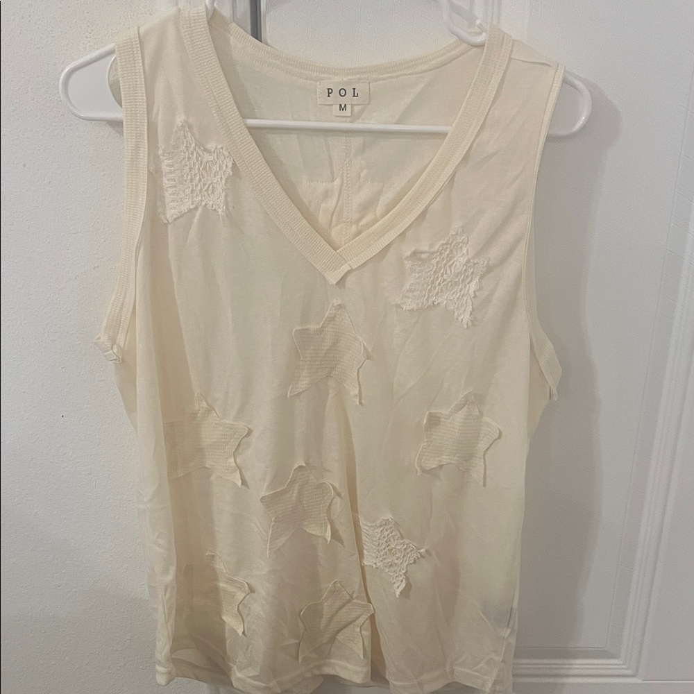 POL Cream Star-Patterned Blouse